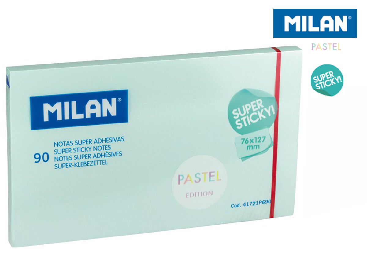 Karteczki samoprzylepne niebieski Milan Super Sticky Pastel 90k. (41721P690)