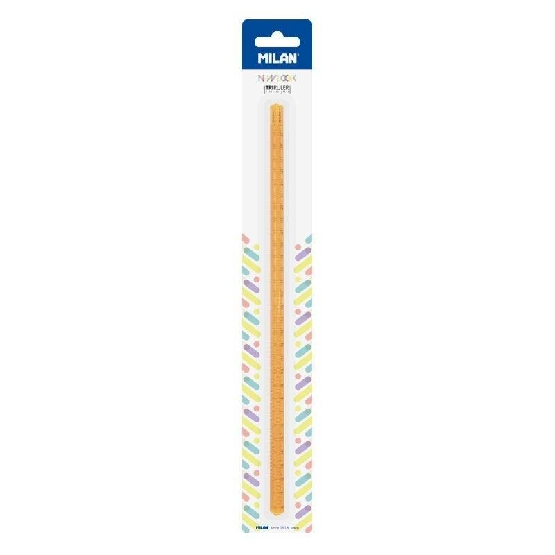 Linijka 30 cm, MILAN NEW LOOK, pomarańczowa na blistrze