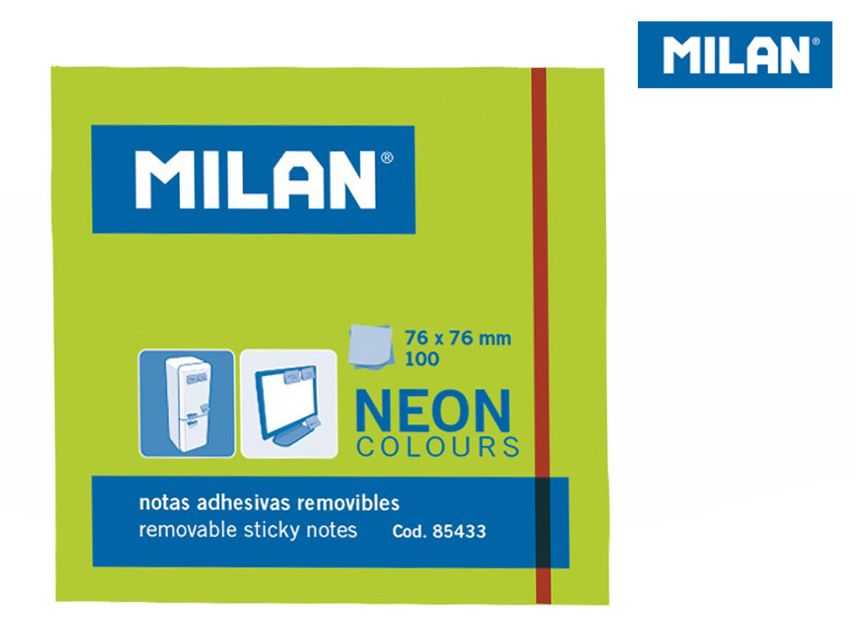 Karteczki samoprzylepne Milan Neon, zielone (85433)