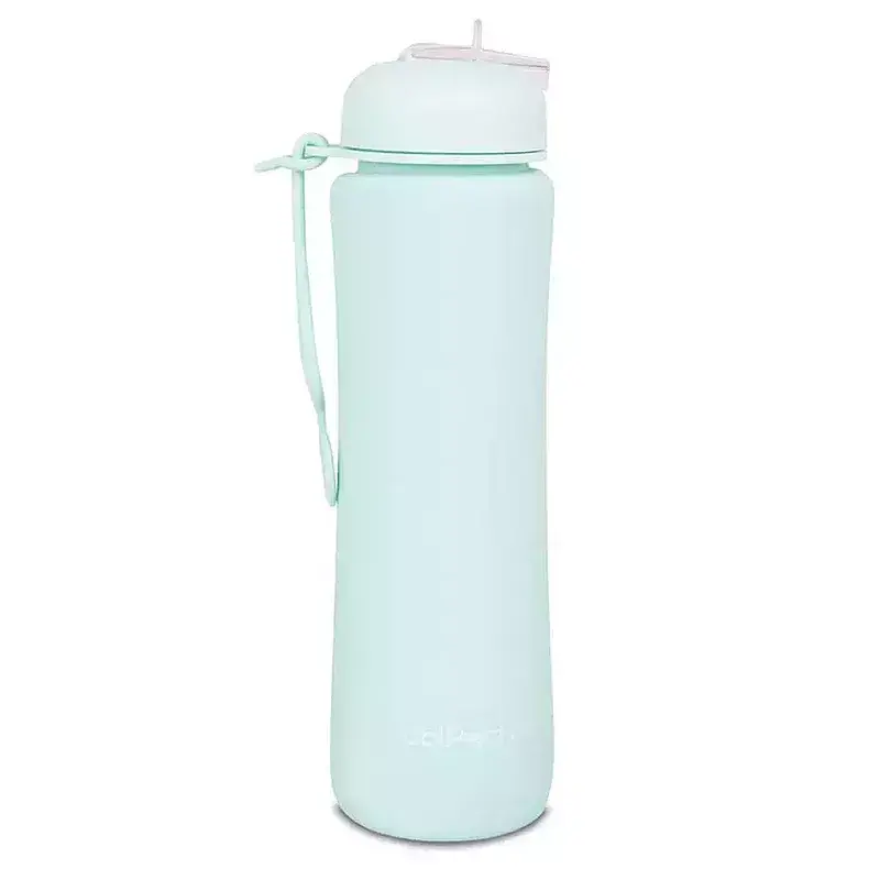 Bidon silikonowy pump 600 ml pudrowy miętowy