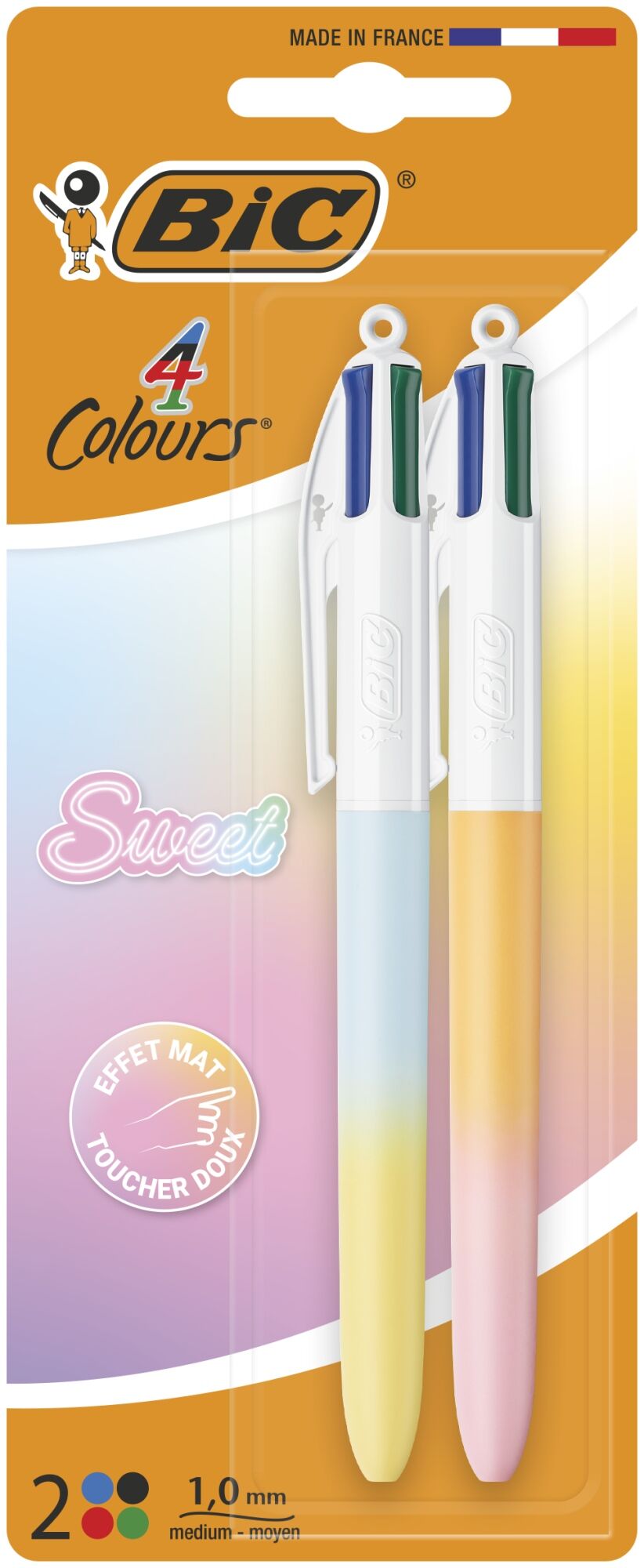 Długopis BIC 4 Colours Sweet Pastel blister 2szt.mix kolorów