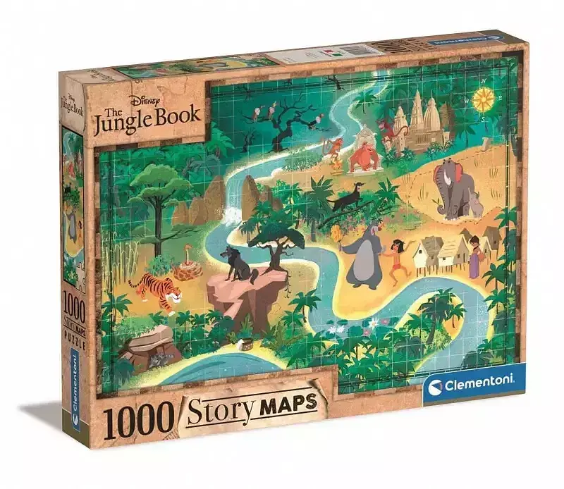 Puzzle 1000 story maps księga dżungli 39816