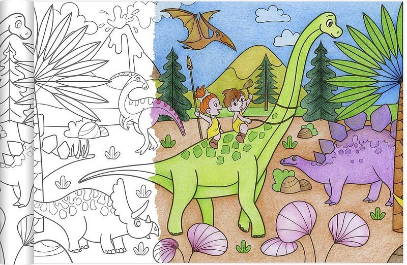 Kolorowanka w rolce graffy roll dinozaury 5 m x 35 cm