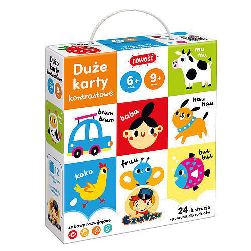 CzuCzu Duże karty kontrastowe 6 mies. + 9 mies. +