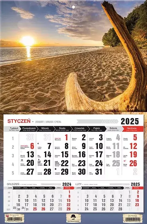 Kalendarz 2025 jednodzielny plaża ktj1-v. 33
