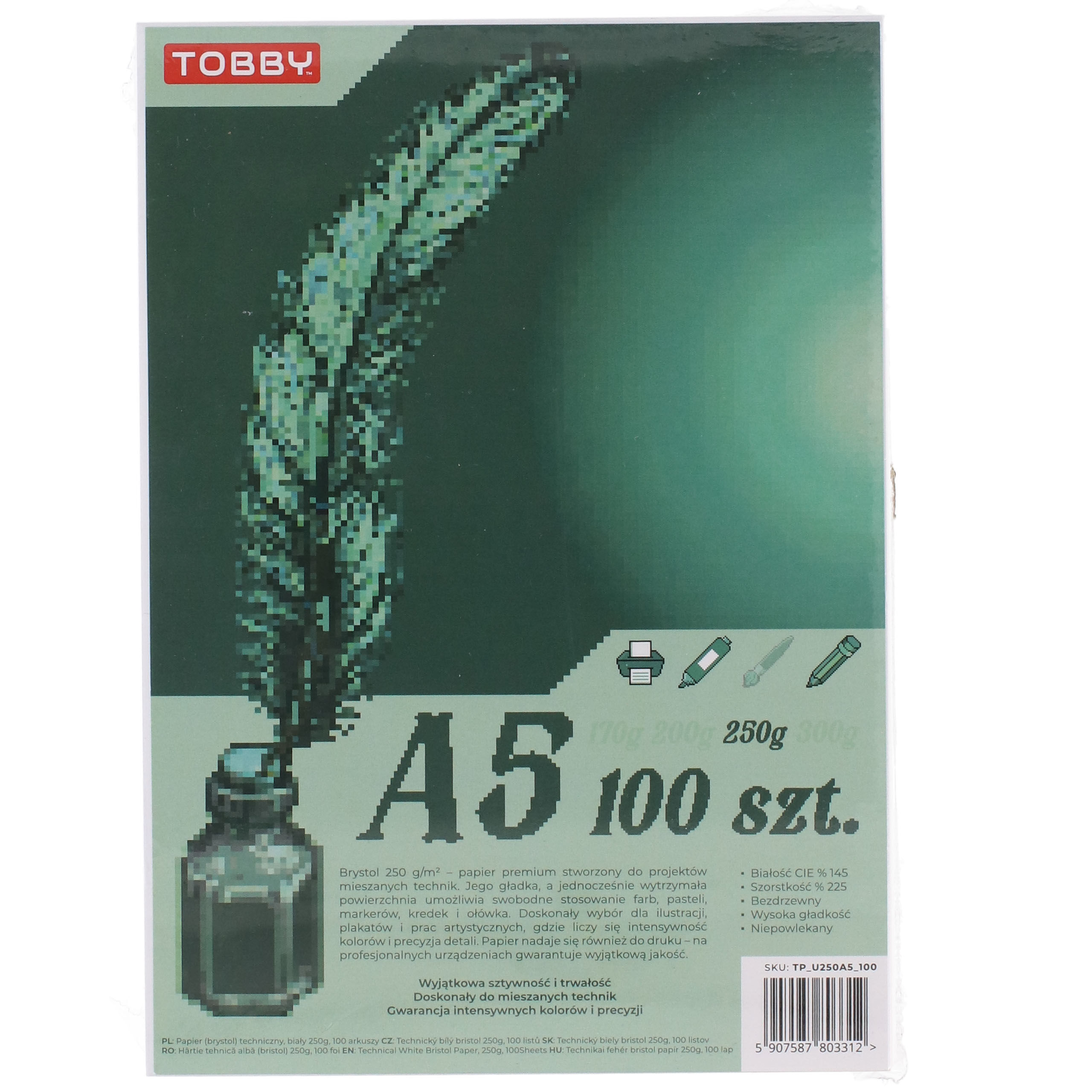 Papier Brystol A5 100 ark.250g