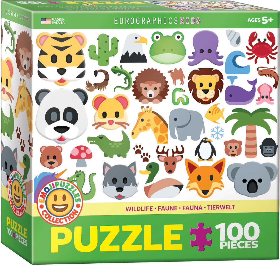 Puzzle 100 Emoji Wildlife Anim 6100-5395