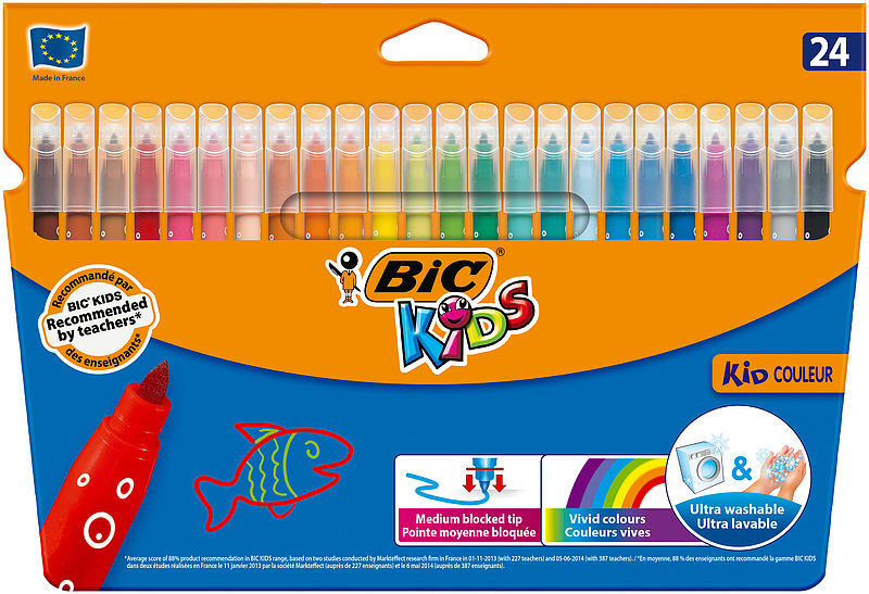 Flamastry bic kids kid couleur 24 kolorów