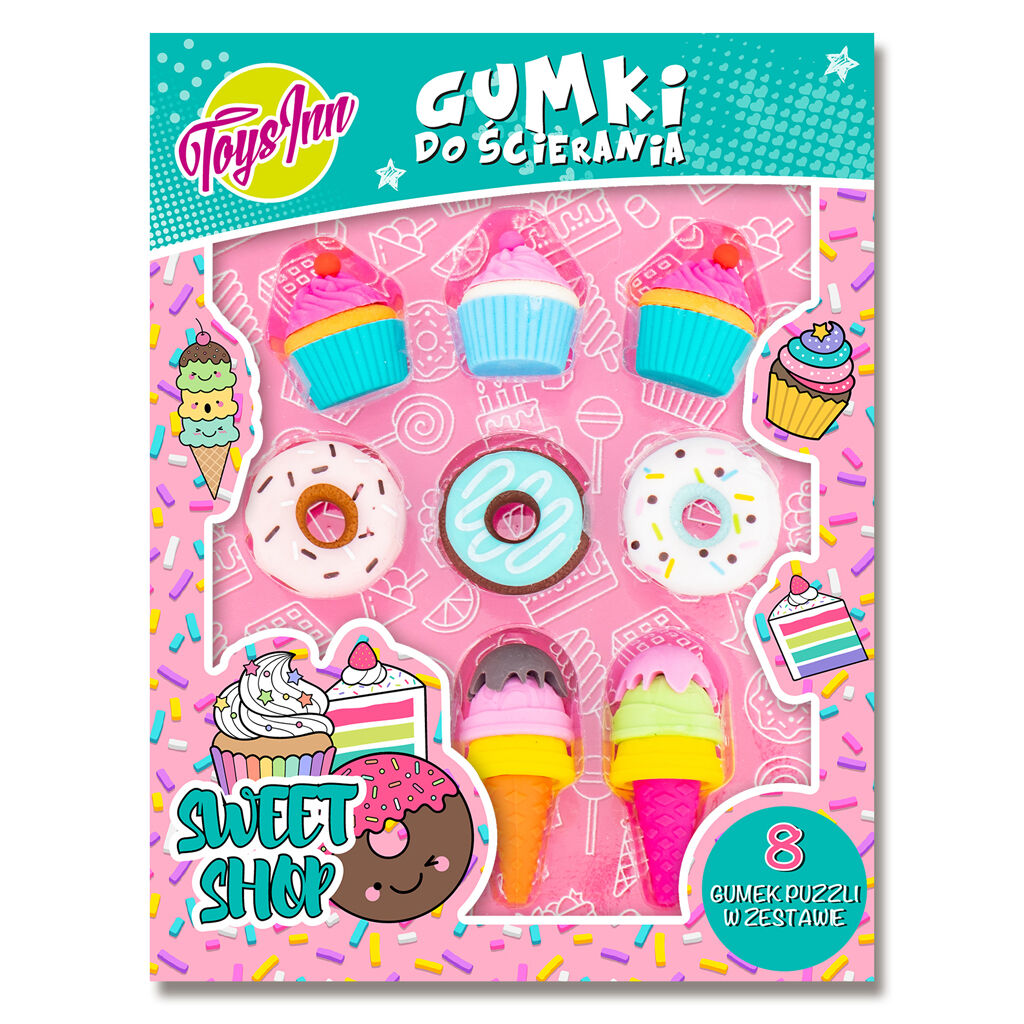 Gumki do ścierania sweet shop - display ToysInn