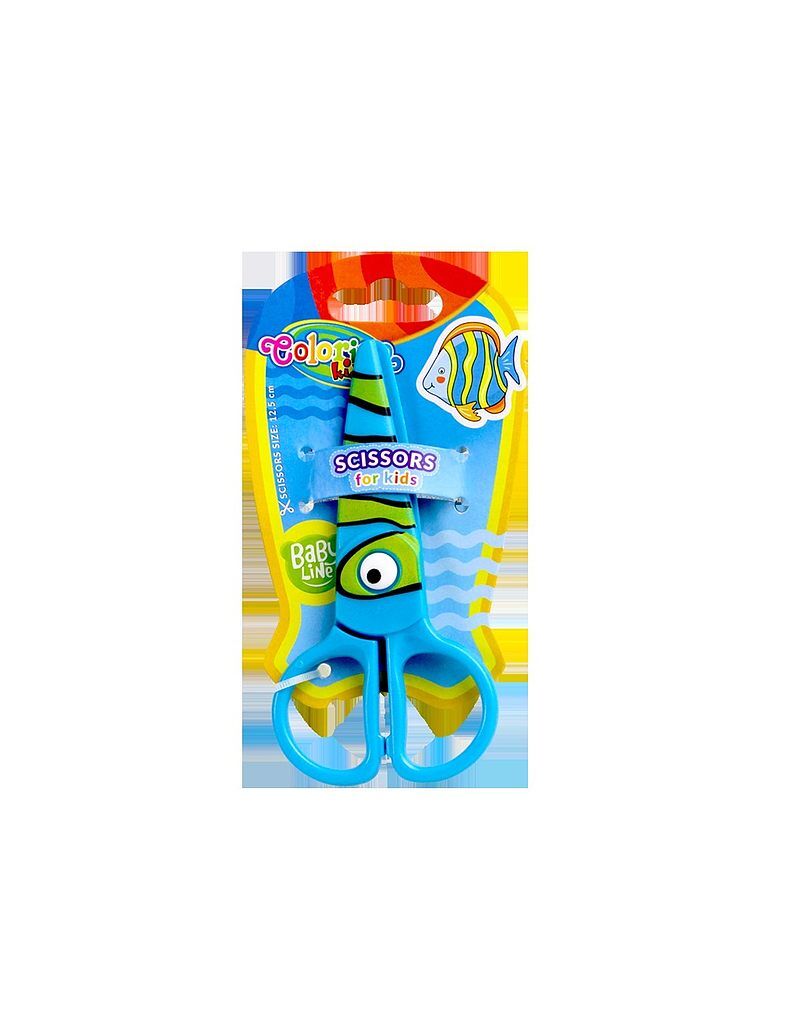 Nożyczki plastikowe colorino kids z oczkiem 12,5 cm blister mix