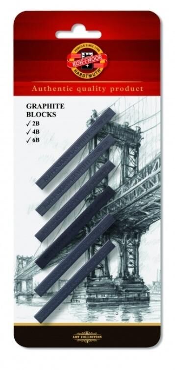 Grafit w sztyfcie 2B, 4B, 6B 7x7mm 6 sztuk
