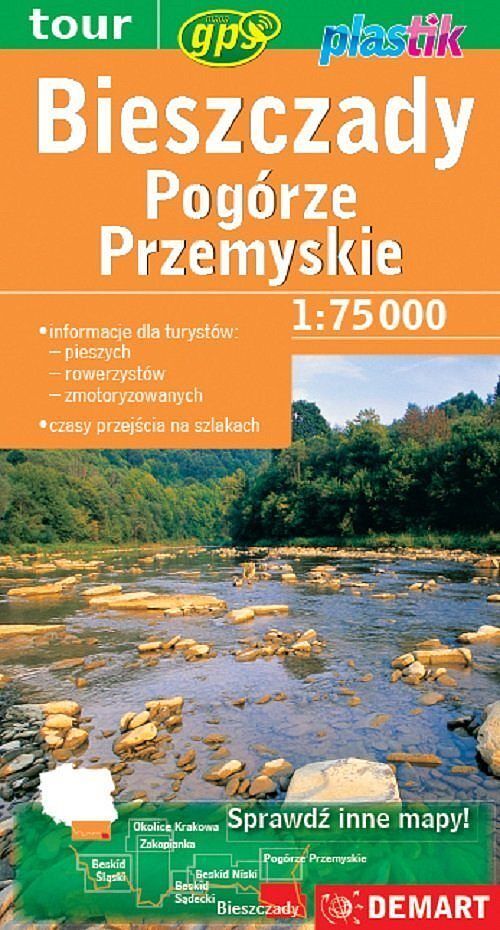 Bieszczady i Pogórze Przemyskie. Mapa turystyczna w skali 1:75 000
