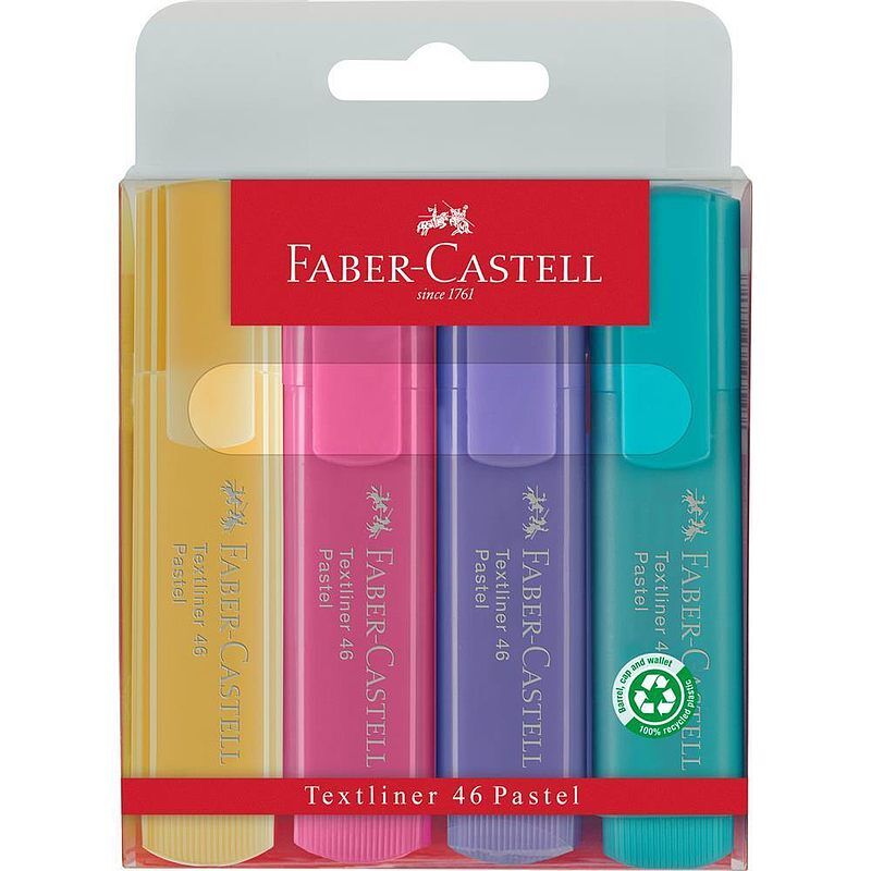Zakreślacz faber-castell 1546 pastel 4 kolory