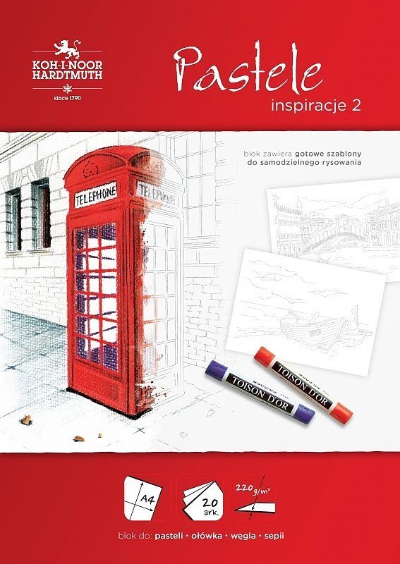 Blok koh-i-noor inspiracje2 pastele a4 20 arkuszy 220 g