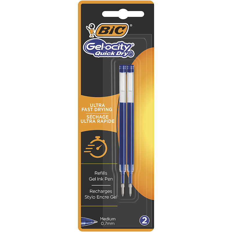 Wkład bic gel-ocity quick dry niebieski blister 2szt