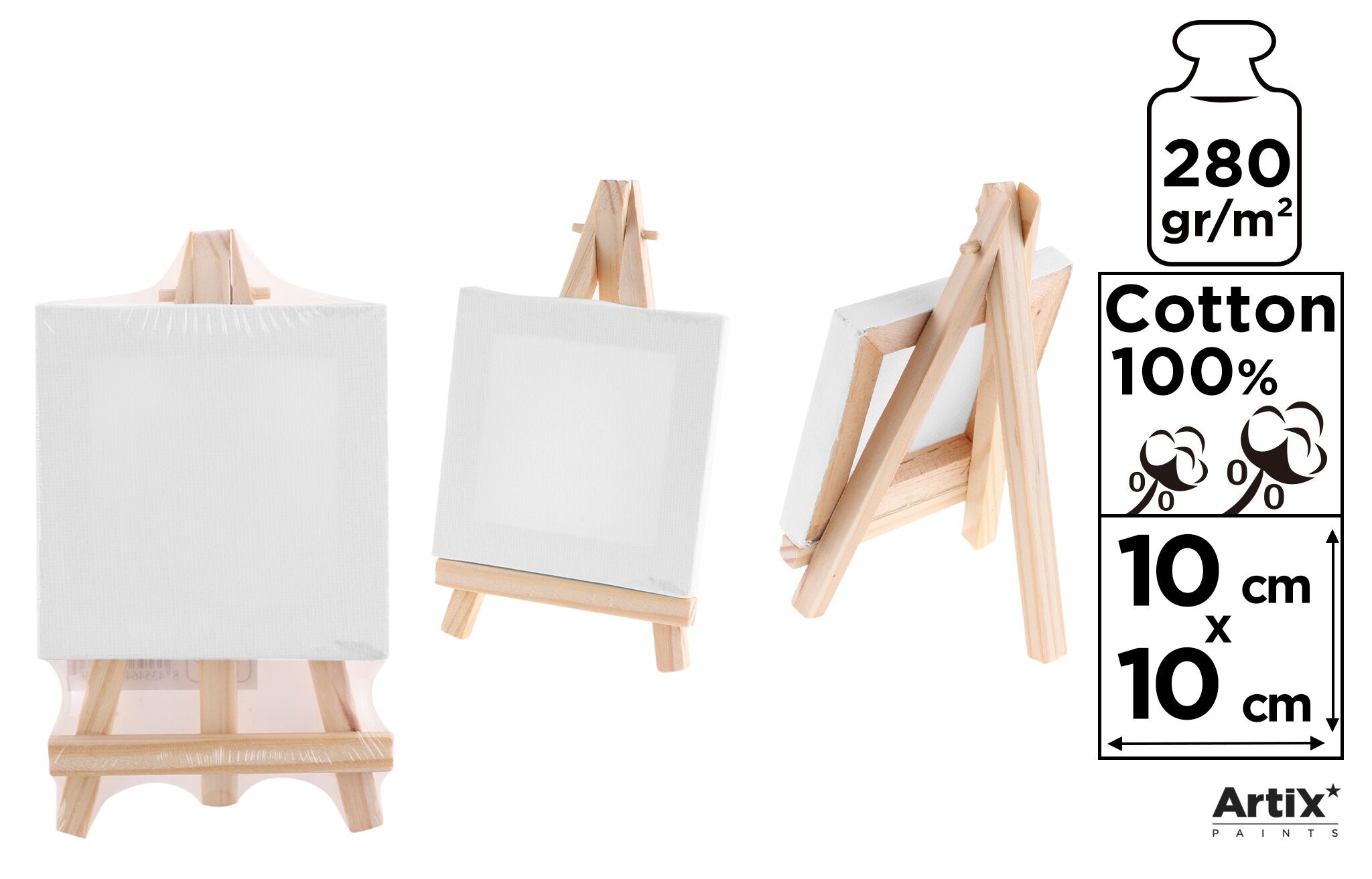 Podobrazie Mini + sztaluga 10x10cm 280g/m2
