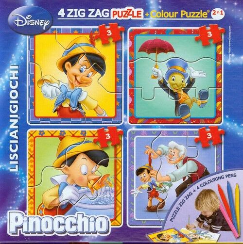 Puzzle Zig-Zag Colour Pinokio + flamastry
