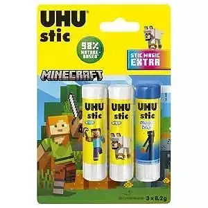 Klej w sztyfcie minecraft uhu 3 x 8,2g blister