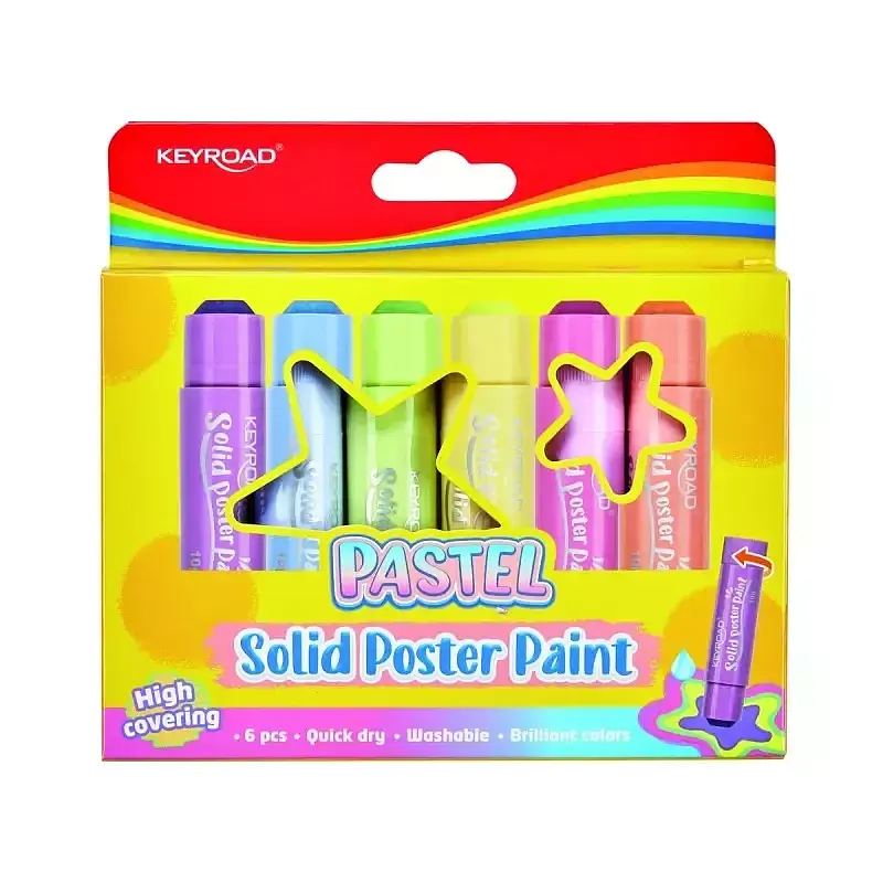 Farby plakatowe w sztyfcie keyroad 6 kolorów pastelowych