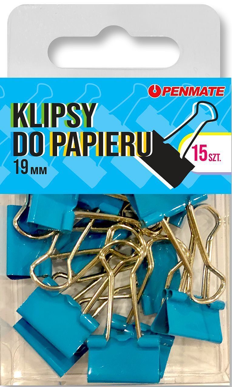 Klipsy do papieru penmate jasnoniebieskie 19 mm tt8325