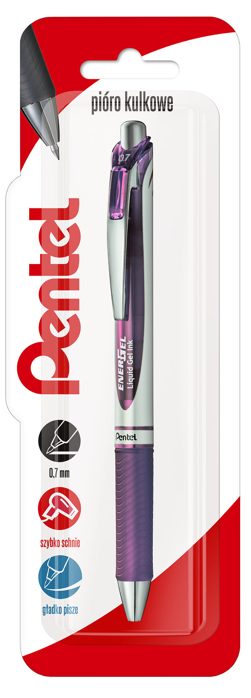 Pióro kulkowe 0,7 mm energel bl77 liliowy 1 szt