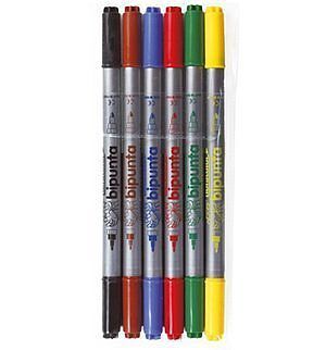 Pisaki dwustronne Dual Point Fibracolor 6 kol.