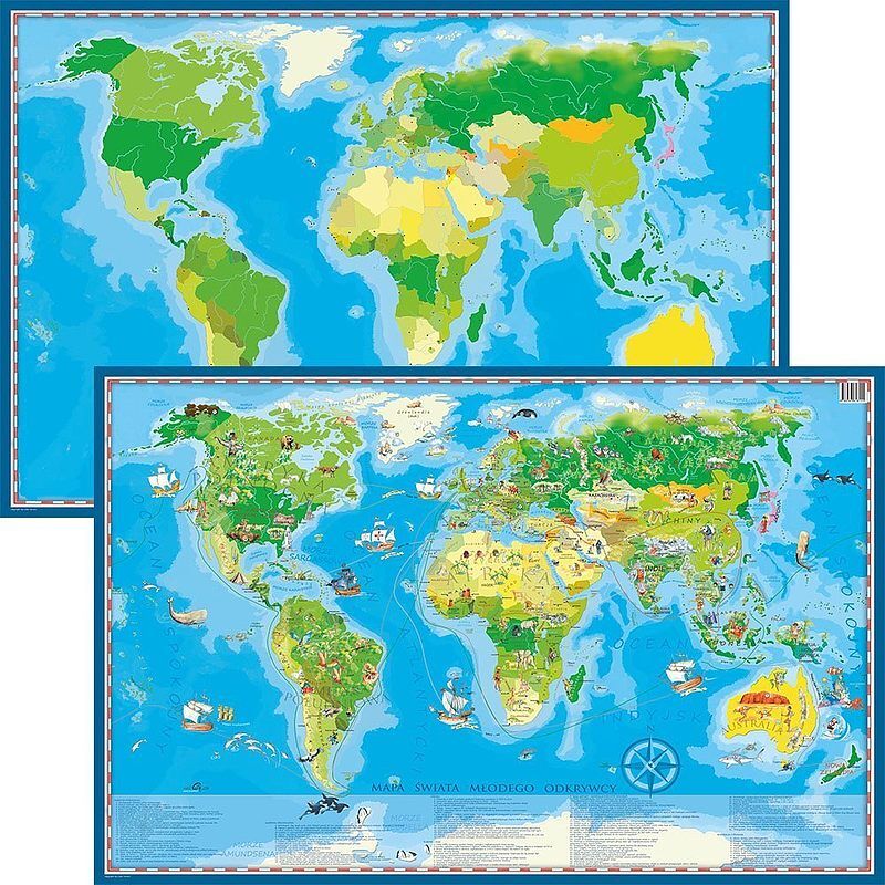 Podkładka mapa dwustronna świata młodego odkrywcy artglob
