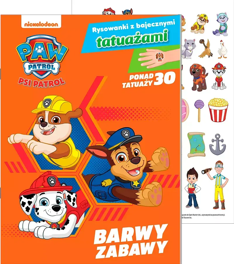 Psi Patrol. Rysowanki z bajecznymi tatuażami cz. 2 Barwy zabawy