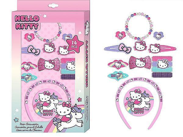 Zestaw akcesoriów do włosów hello kitty 14 elementów hk50103