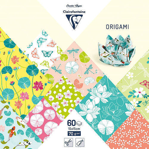 Papier do origami 15x15 cm 60 arkuszy Water lilies
