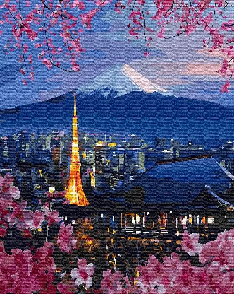 Malowanie po numerach podróżuj po japonii