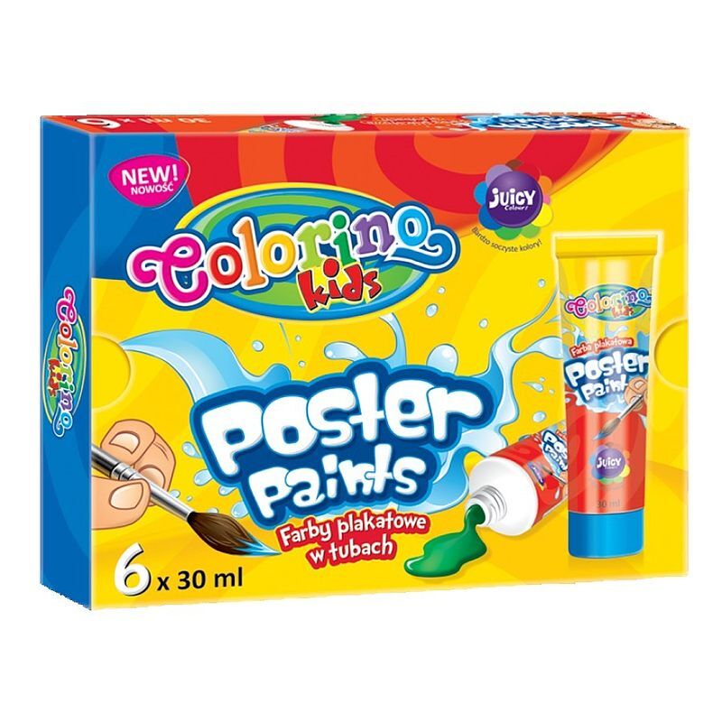 Farby colorino kids plakatowe  w tubach 30 ml 6 kolorów