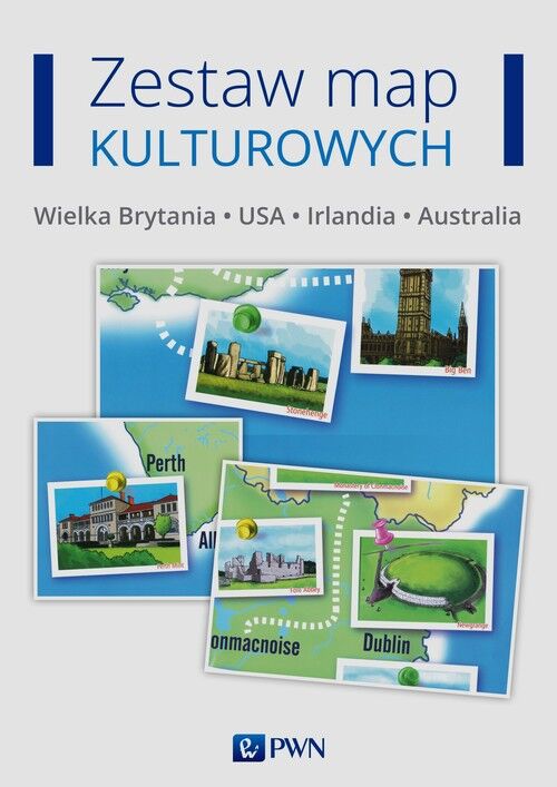 Zestaw map kulturowych Wielka Brytania USA Irlandia Australia