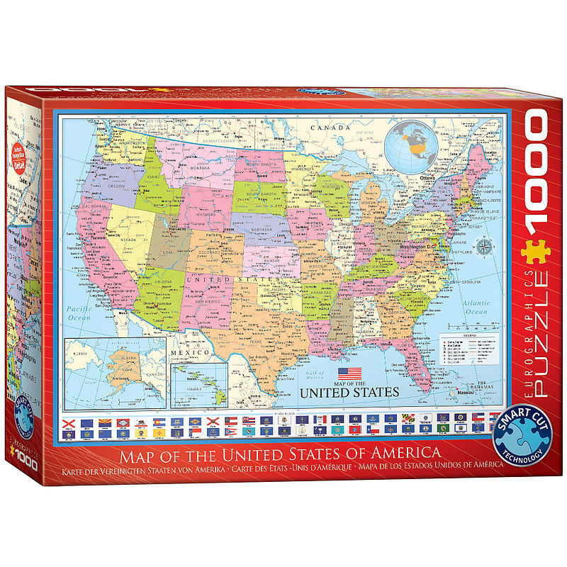 Puzzle 1000 mapa stanów zjednoczonych 6000-0788