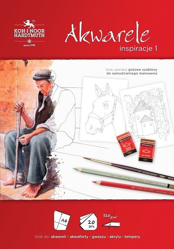 Blok koh-i-noor inspiracje akwarele a4 20 arkuszy 320 g
