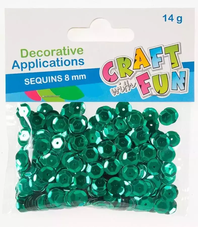 Cekiny metaliczne guzik 8mm zieleń