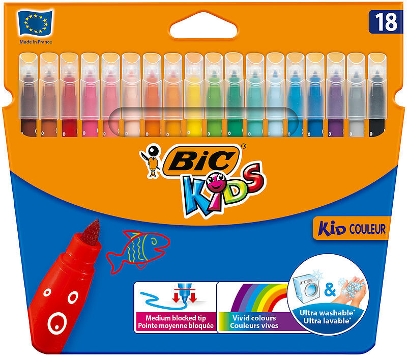 Flamastry bic kids kid couleur 18 kolorów