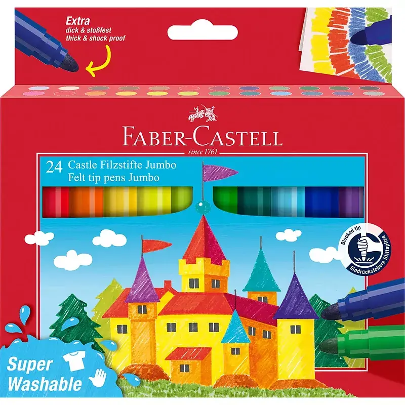 Flamastry jumbo zamek faber-castell 24 kolory
