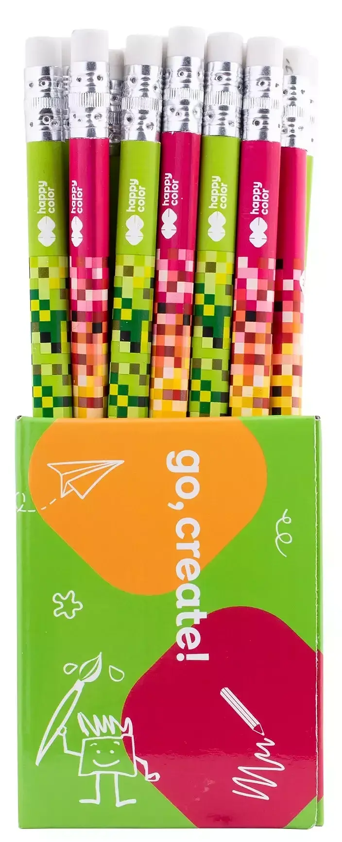 Ołówek trójkątny jumbo 2b do nauki pisania happy color paczka 12 szt