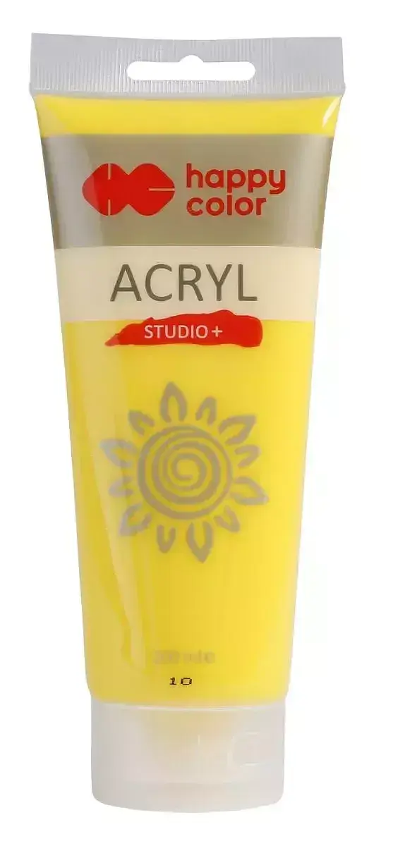 Farba akrylowa studio 200 ml jasnożółty happy color
