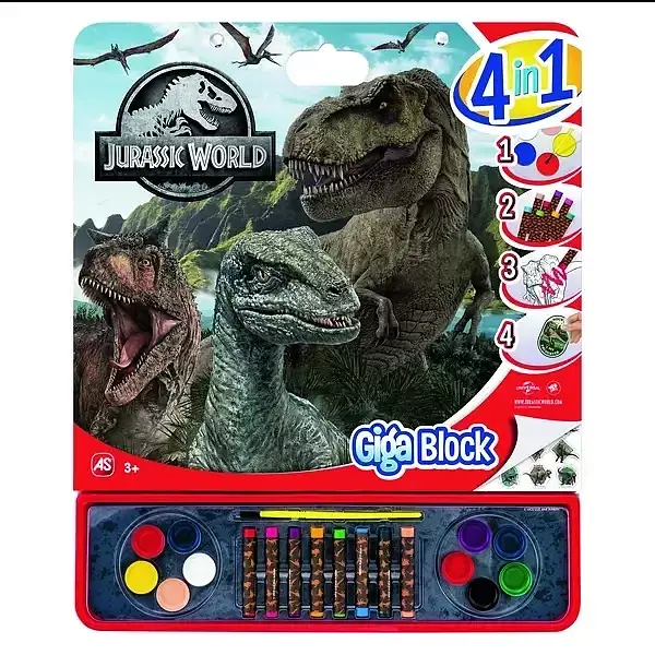 Zestaw artystyczny giga blok 4w1 jurassic world
