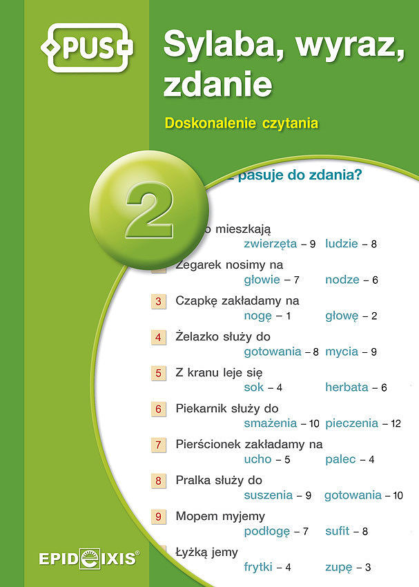 Pus sylaba, wyraz, zdanie 2 doskonalenie czytania