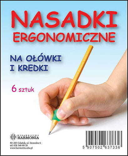 Nasadki ergonomiczne na ołówki i kredki 6 sztuk