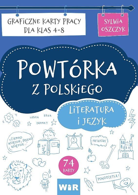 Powtórka z polskiego literatura i język graficzne karty pracy dla klas 4-8