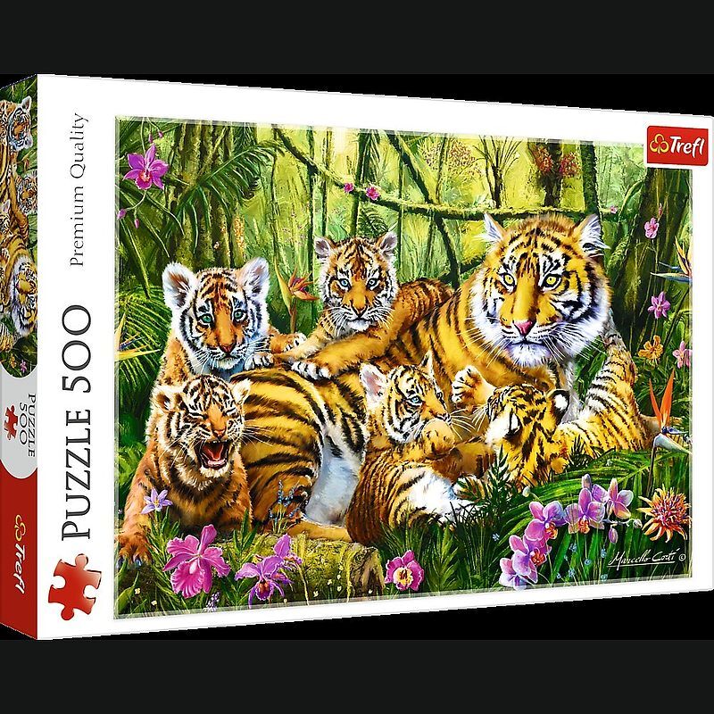 Puzzle 500 rodzina tygrysów 37350
