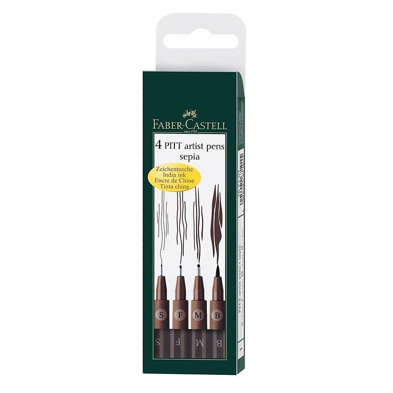 Pisaki faber-castell pitt artist pen sepia 175 4 sztuki