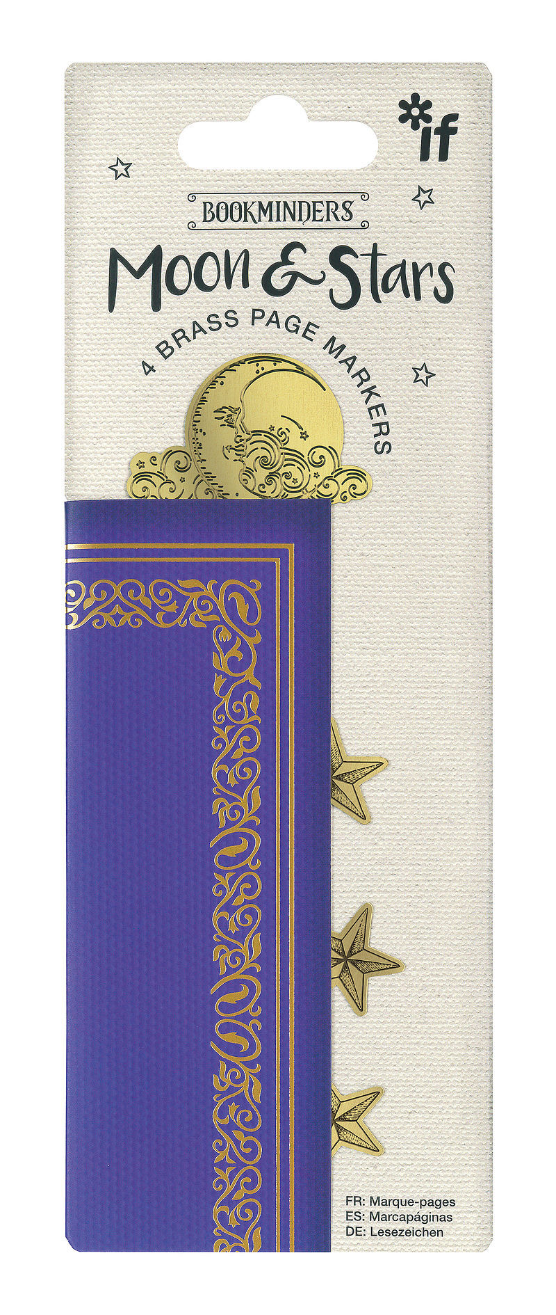 Bookminders moon&stars - zestaw 4 metalowych zakładek do książki