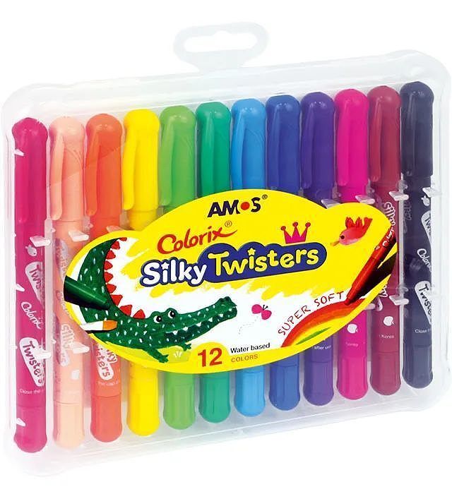 Kredki wykręcane silky twisters amos 12 kolorów