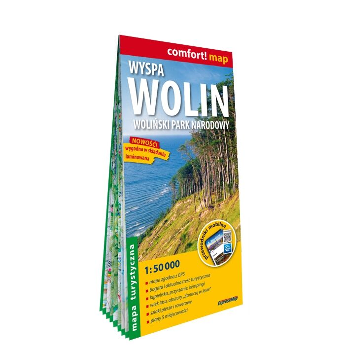 Wyspa Wolin 1:50 000 Woliński Park Narodowy mapa turystyczna laminat 2024