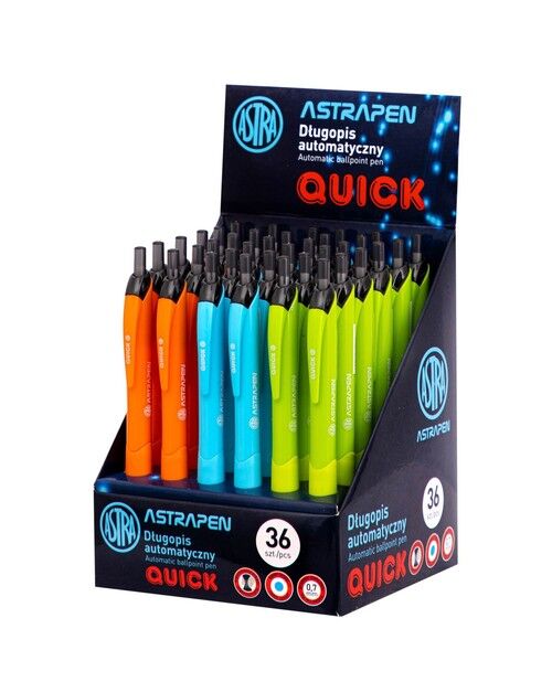 Długopis automatyczny trójkątny Astrapen Colorful display 36 sztuk